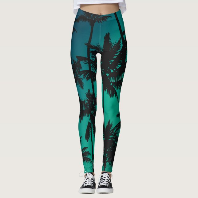 Palm Tree Pattern Leggings (Front)