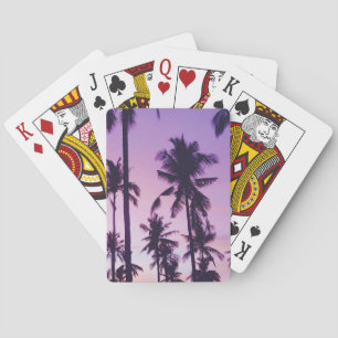 Palm tree pattern poker cards
