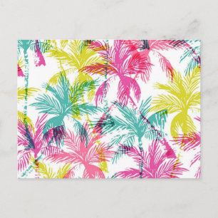 Palm tree pattern postcard
