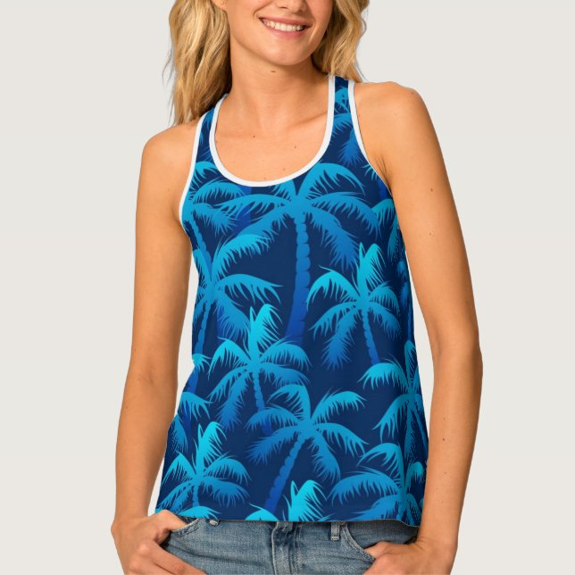 Palm tree pattern tank top (Front)
