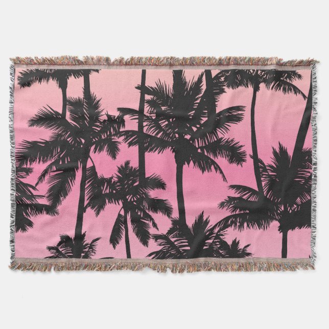 Palm Tree Pattern Throw Blanket (Front)