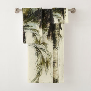 Palm Tree Pattern Tropical Bath Towel