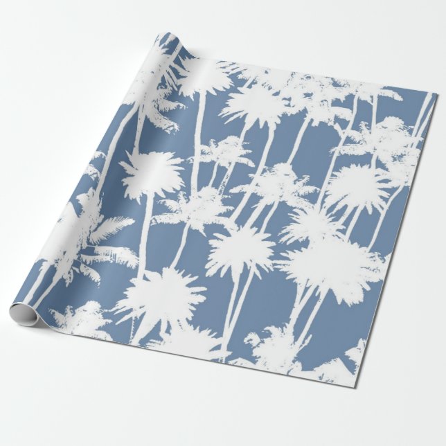 Palm tree pattern wrapping paper (Unrolled)