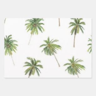 Palm tree pattern wrapping paper sheets
