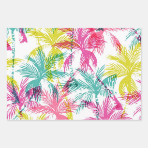 Palm tree pattern wrapping paper sheets