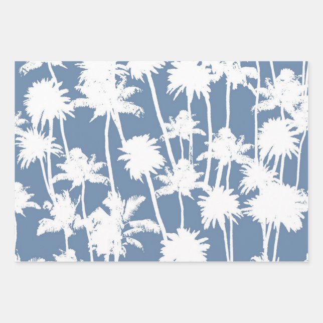 Palm tree pattern wrapping paper sheets (Front)