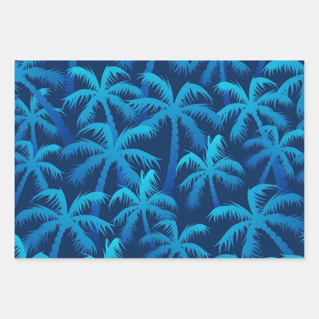 Palm tree pattern wrapping paper sheets (Front)
