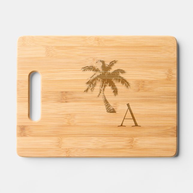 Palm Tree Personalized Engraved Engraved Cutting Board (Front)