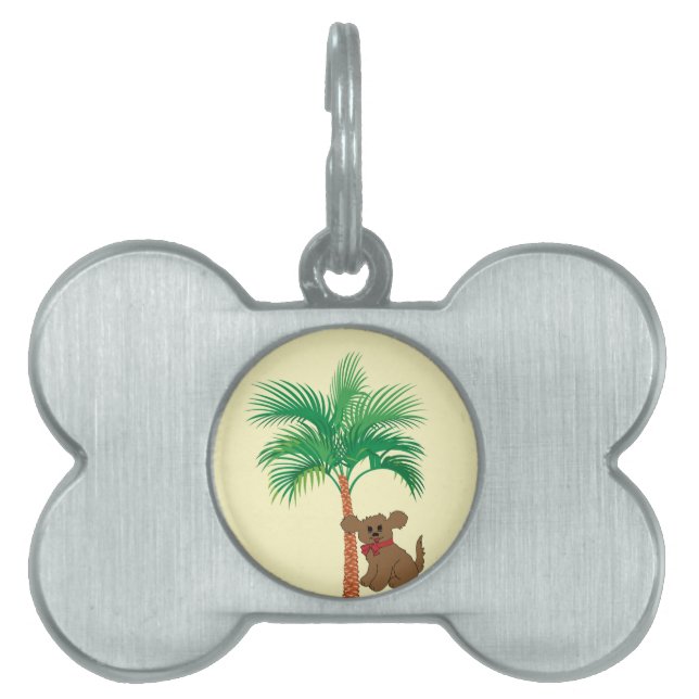 Palm Tree Pet ID Tag (Front)