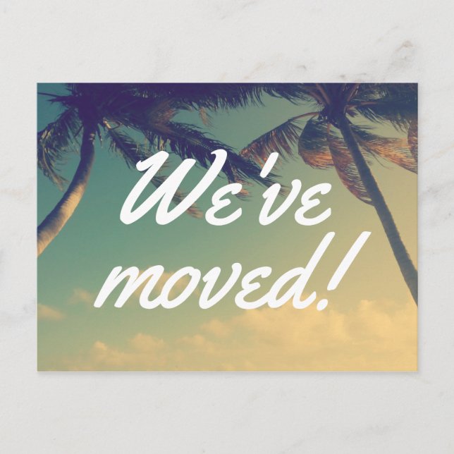 Palm tree photo moving postcards for new address (Front)