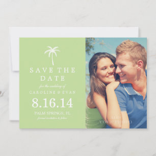Palm Tree Photo Wedding Save the Date {green}
