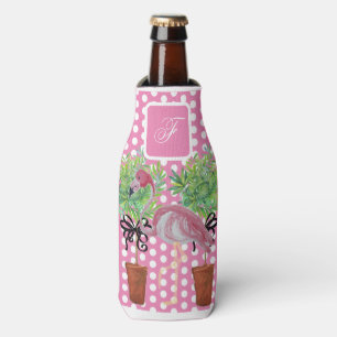Palm Tree Pink Flamingo Flamingos Can  Bottle Cool Cooler
