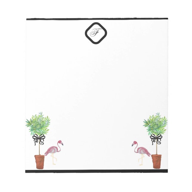 Palm Tree Pink Flamingo Flamingos  Notepad (Front)