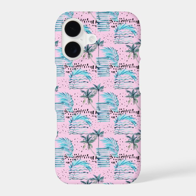 Palm Tree Pink Pattern Iphone Case (Back)