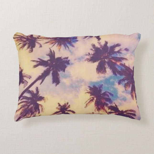 Palm tree print accent pillow (Front)