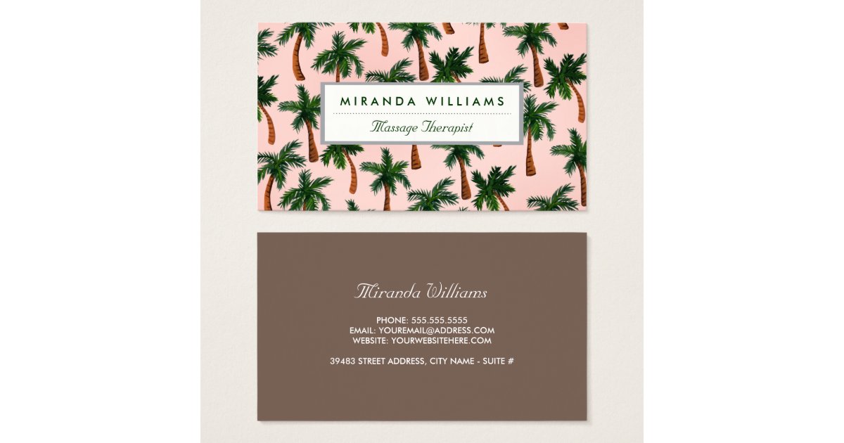 Palm Tree Print Business Cards 