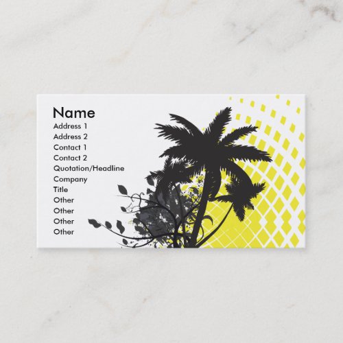 palm tree rays business cards