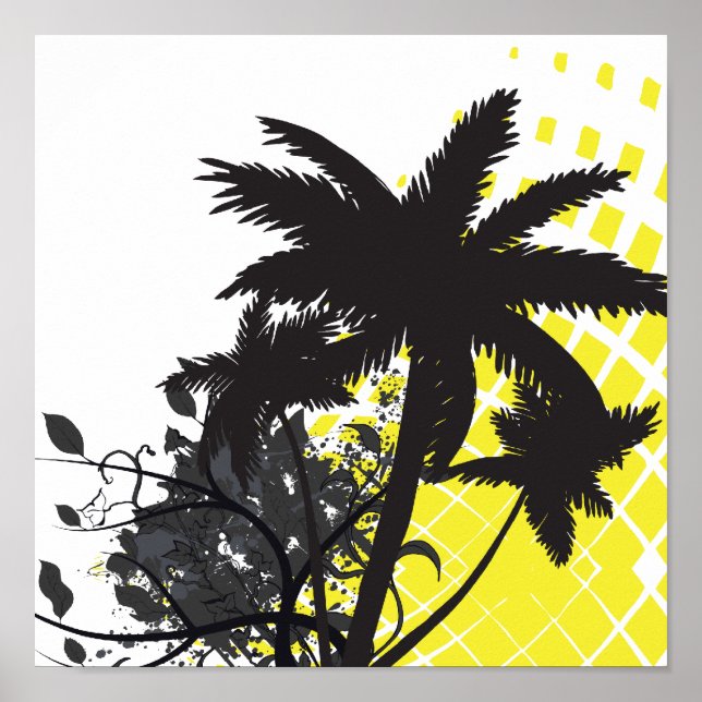 palm tree rays poster (Front)