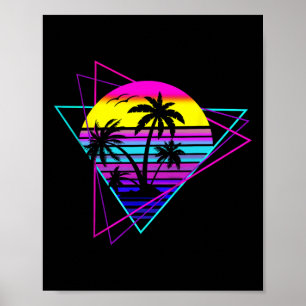 Palm Tree Retro Palm Tree 80s Eighties Summer Vaca Poster