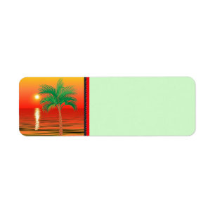 Palm Tree Return Address Label