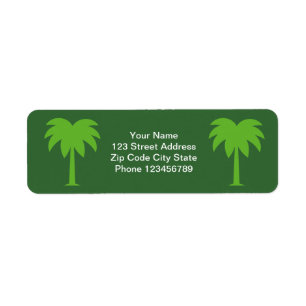 Palm tree return address label stickers