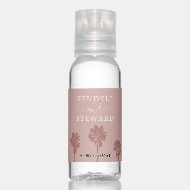 Palm Tree Romance Wedding Suite Hand Sanitizer (Front)