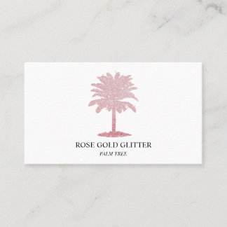 Palm Tree Rose Gold glitter pink Elegant Business Card