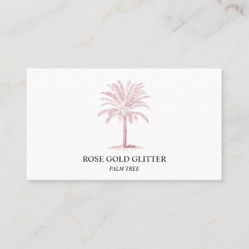 Palm Tree Rose Gold glitter pink Elegant Business Card
