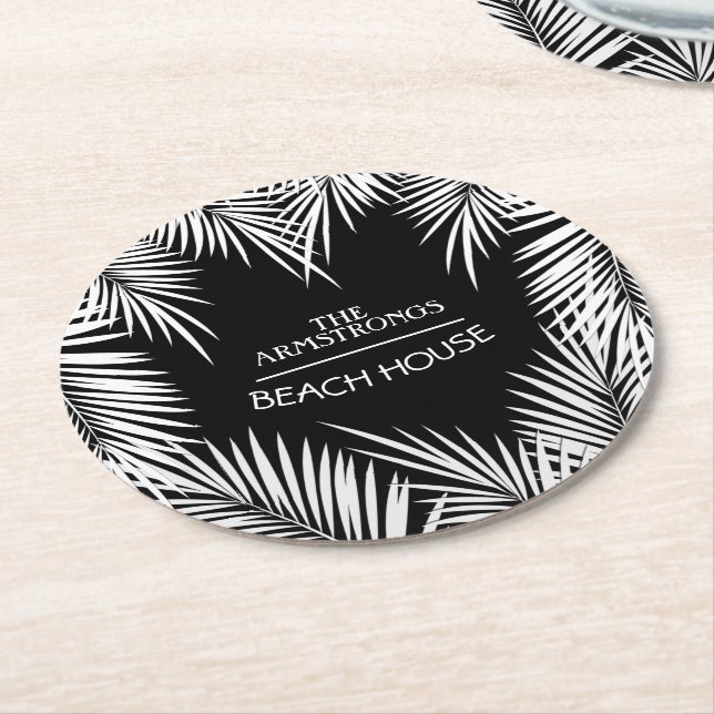 Palm Tree Round Paper Coaster (Angled)