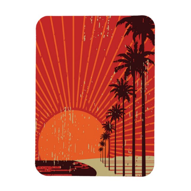 Palm Tree Row Magnet (Vertical)