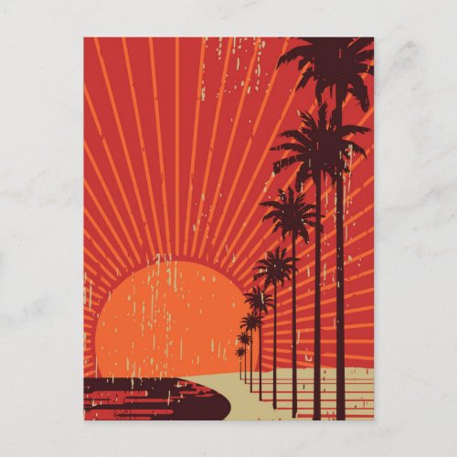 Palm Tree Row Postcard