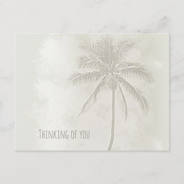 Palm Tree Sand Color Monotone Photograph Postcard (Front)
