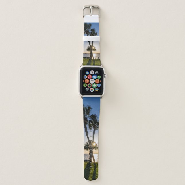 Palm Tree Scissors Silhouette Apple Watch Band Set (Front)