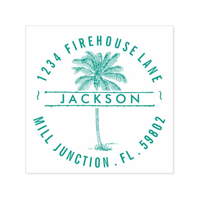 Palm Tree Self-Inking Return Address Stamp (Design)