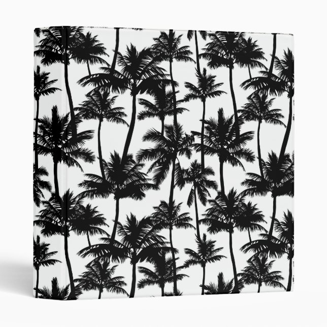 Palm Tree Shadow Pattern 3 Ring Binder (Front/Spine)