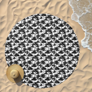 Palm Tree Shadow Pattern Beach Towel