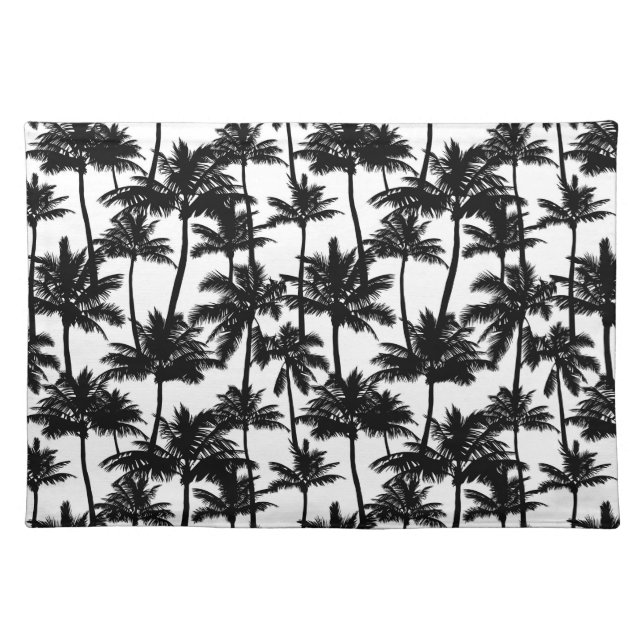 Palm Tree Shadow Pattern Cloth Placemat (Front)