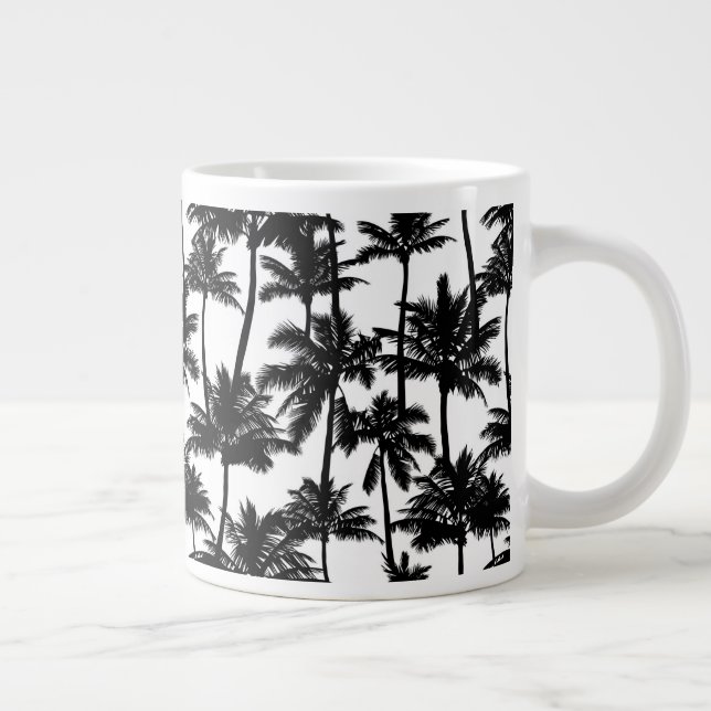 Palm Tree Shadow Pattern Giant Coffee Mug (Right)