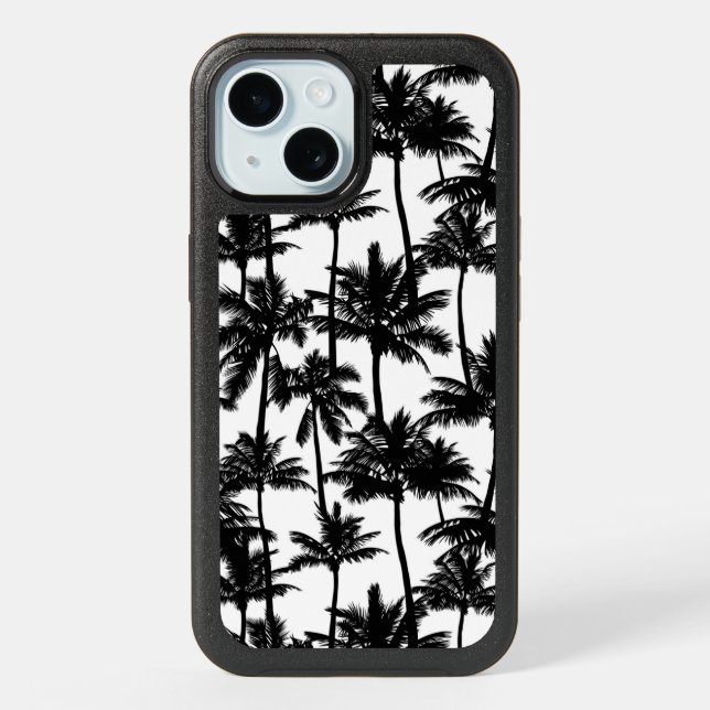 Palm Tree Shadow Pattern iPhone 15 Case (Back)