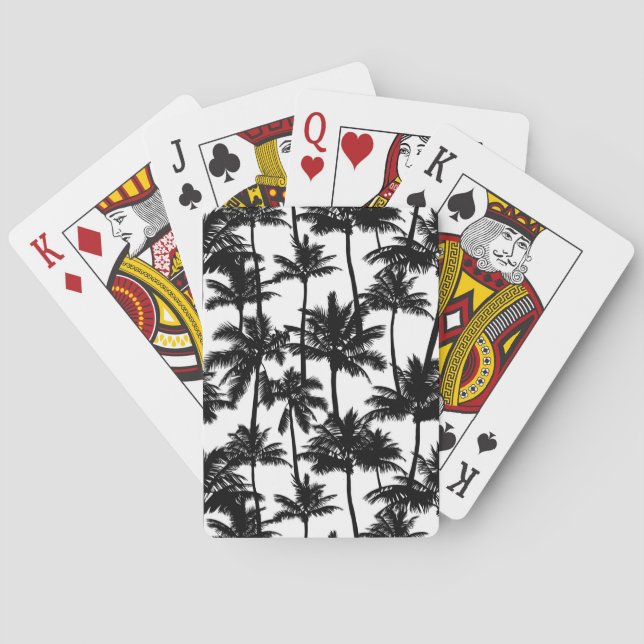 Palm Tree Shadow Pattern Poker Cards (Back)