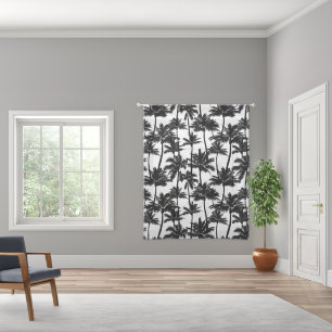 Palm Tree Shadow Pattern Sheer Curtains