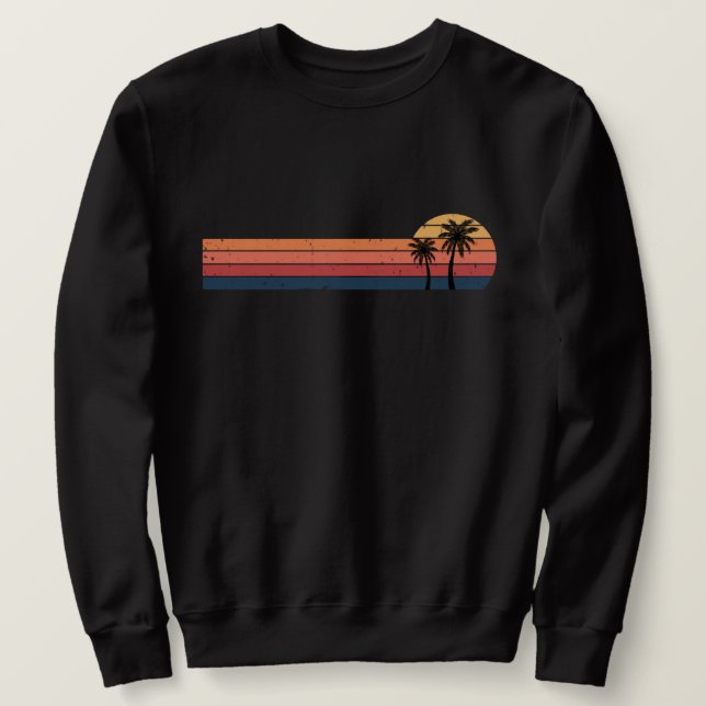 Palm Tree Shirt - Retro Style Tropical Beach  (Design Front)