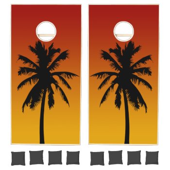 Palm Tree Silhouette Beach Party Games by macdesigns2 at Zazzle