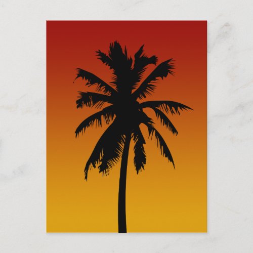 Palm Tree Silhouette Beach Party Postcards