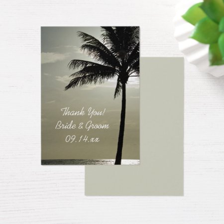 Palm Tree Silhouette Beach Wedding Favor Tags