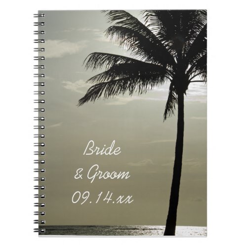 Palm Tree Silhouette Beach Wedding Notebook