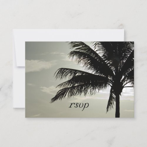 Palm Tree Silhouette Beach Wedding RSVP Response