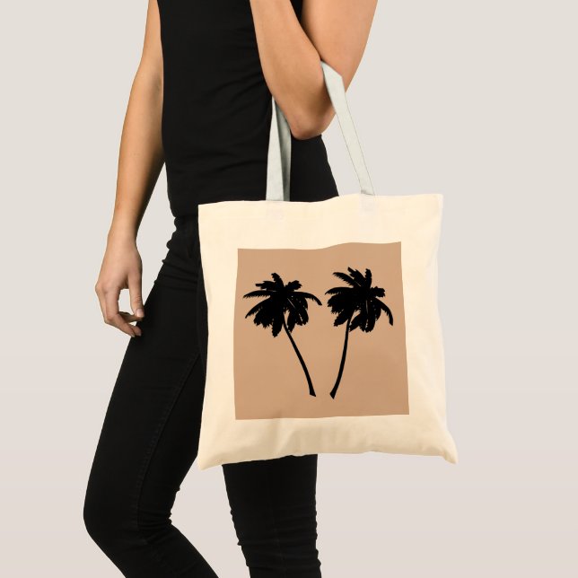 Palm Tree Silhouette Custom Color Background Tote Bag (Front (Product))