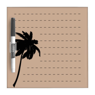 Palm Tree Silhouette Custom Color Lined Dry Erase Board