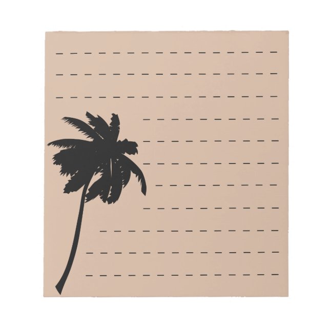 Palm Tree Silhouette Custom Color Lined Notepad (Front)